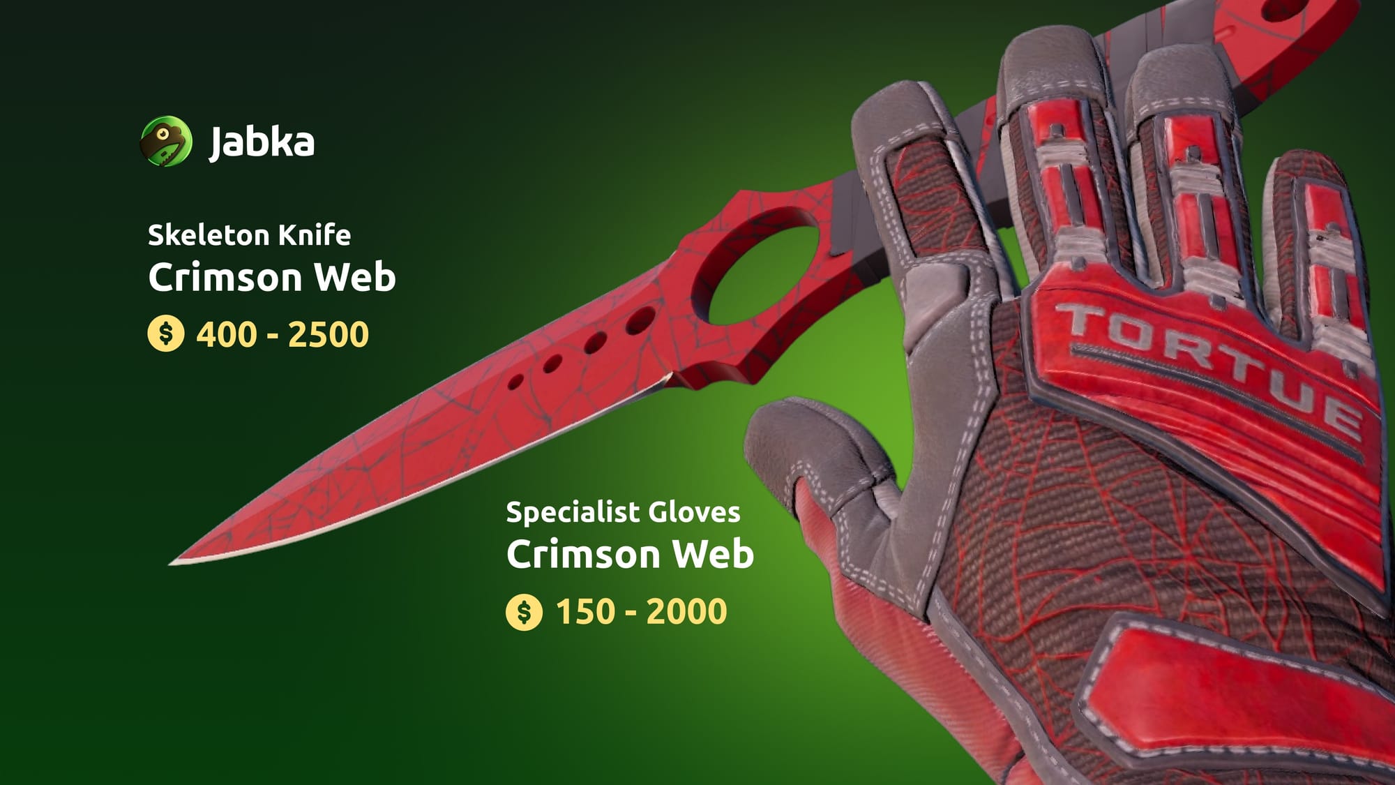 Красный сет КС 2 нож и перчатки