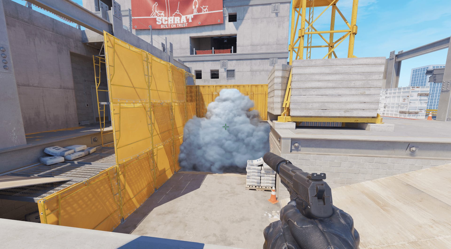 Смок с цемента в рампу